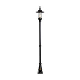 Georgian Cast Iron Lamp Post 2.55m in black, a tall traditional single-light post fixture with lantern-style glass shade on an ornate base, shown against a plain white background.