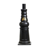 Victorian Manor 3m cast iron lamp post base in black, traditional turned column with decorative crest and square plinth, shown on a plain white background.