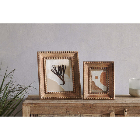 Hansika 5 x 7 Carved Mango Wood Photo Frame - Natural