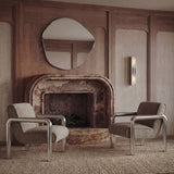Haider Accent Chair - Light Brown with Steel