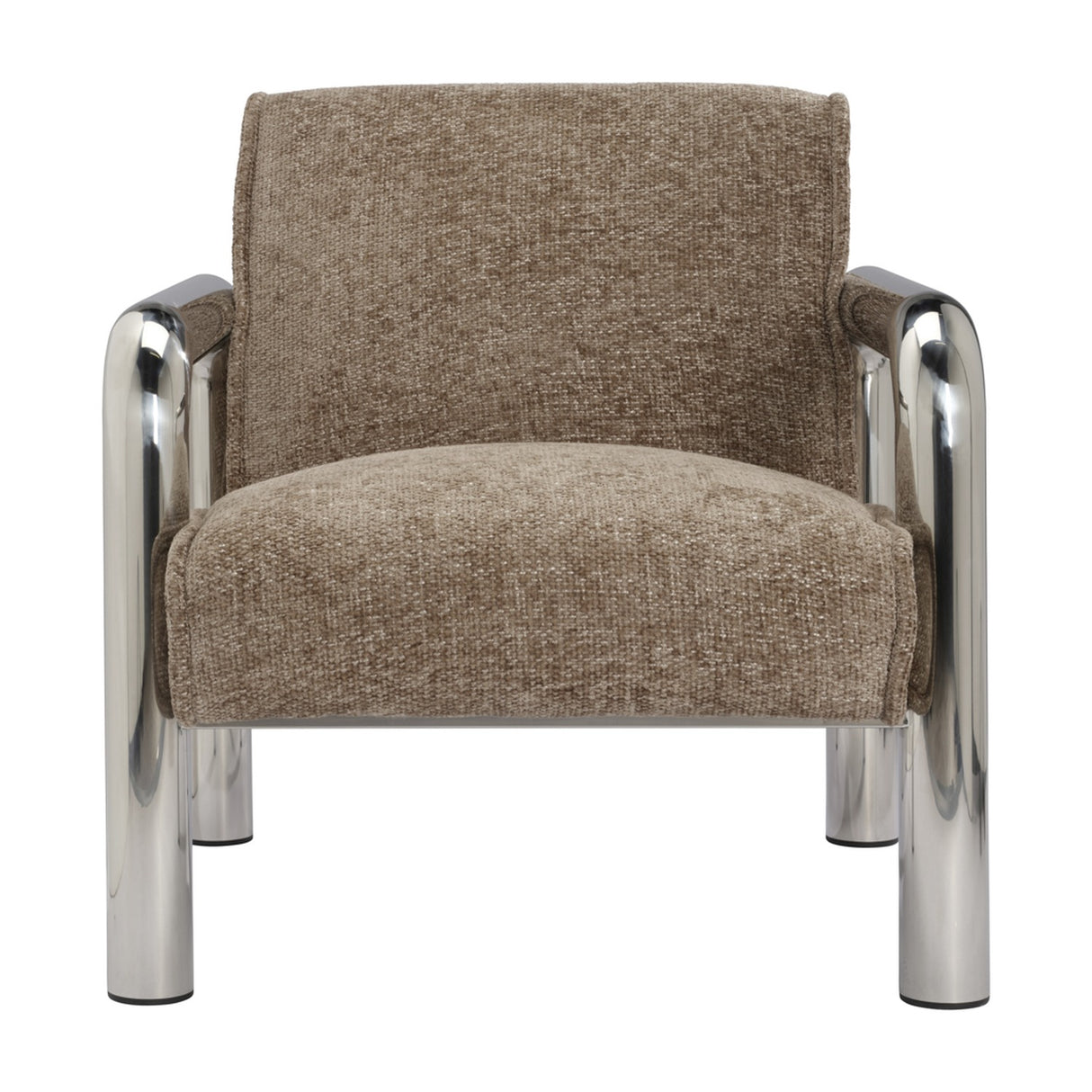 Haider Accent Chair - Light Brown with Steel