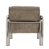 Haider Accent Chair - Light Brown with Steel