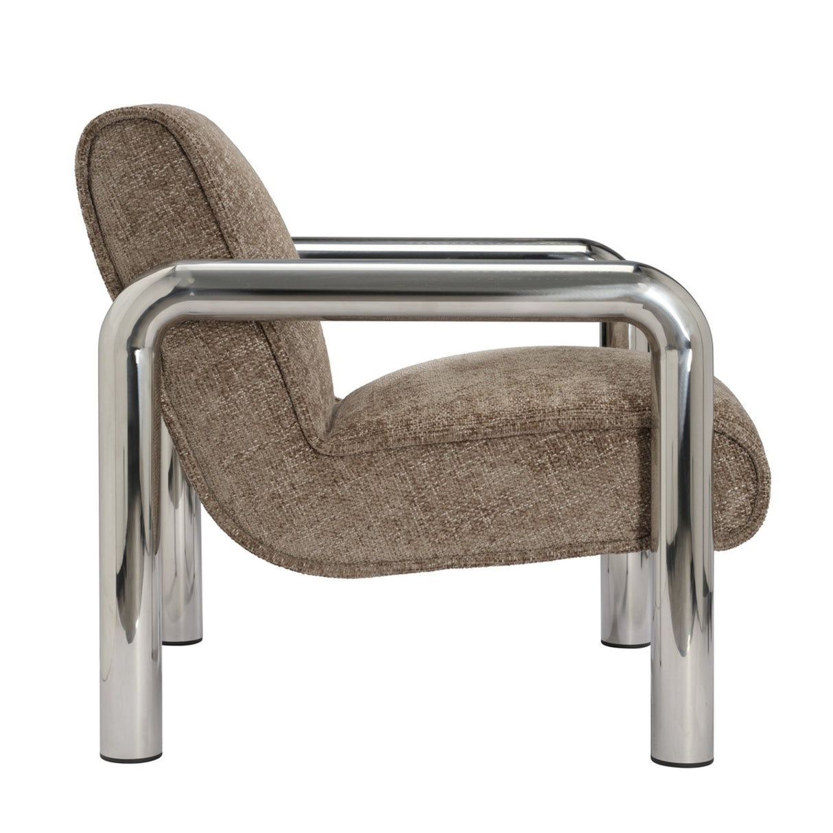 Haider Accent Chair - Light Brown with Steel