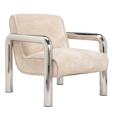 Haider Accent Chair – Shortbread with Steel