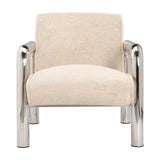 Haider Accent Chair – Shortbread with Steel