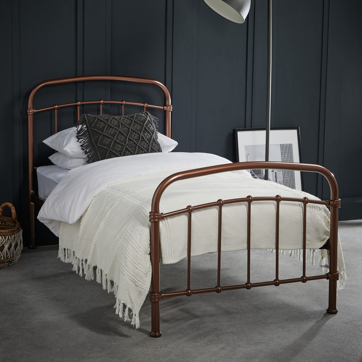 Halston Single Bed Frame - Copper