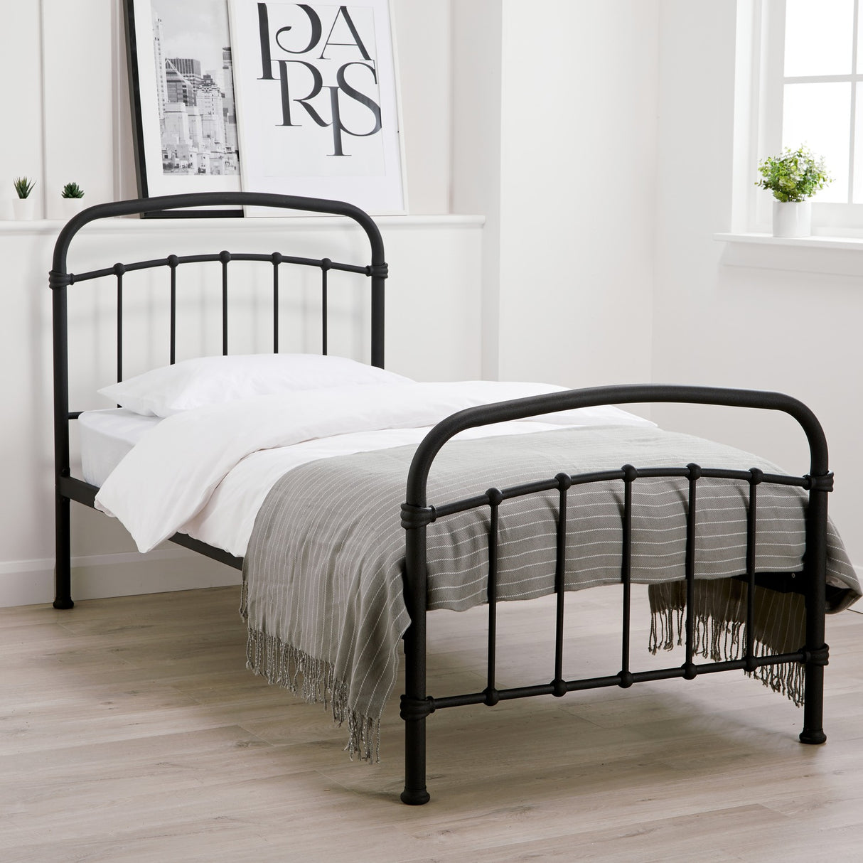 Halston Single Bed Frame - Black