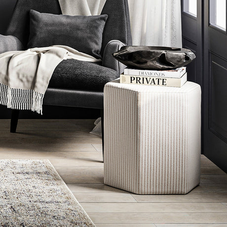 Harbour Stool - Beige Thin Stripe