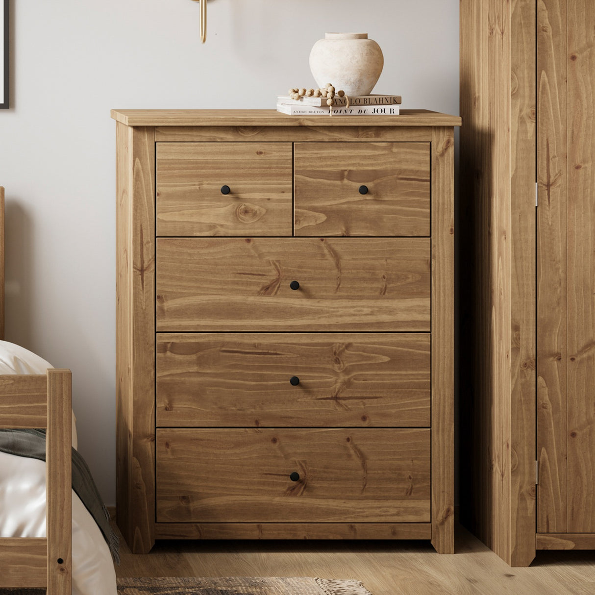 Havana 5 Drawer Chest of Drawers - Pine