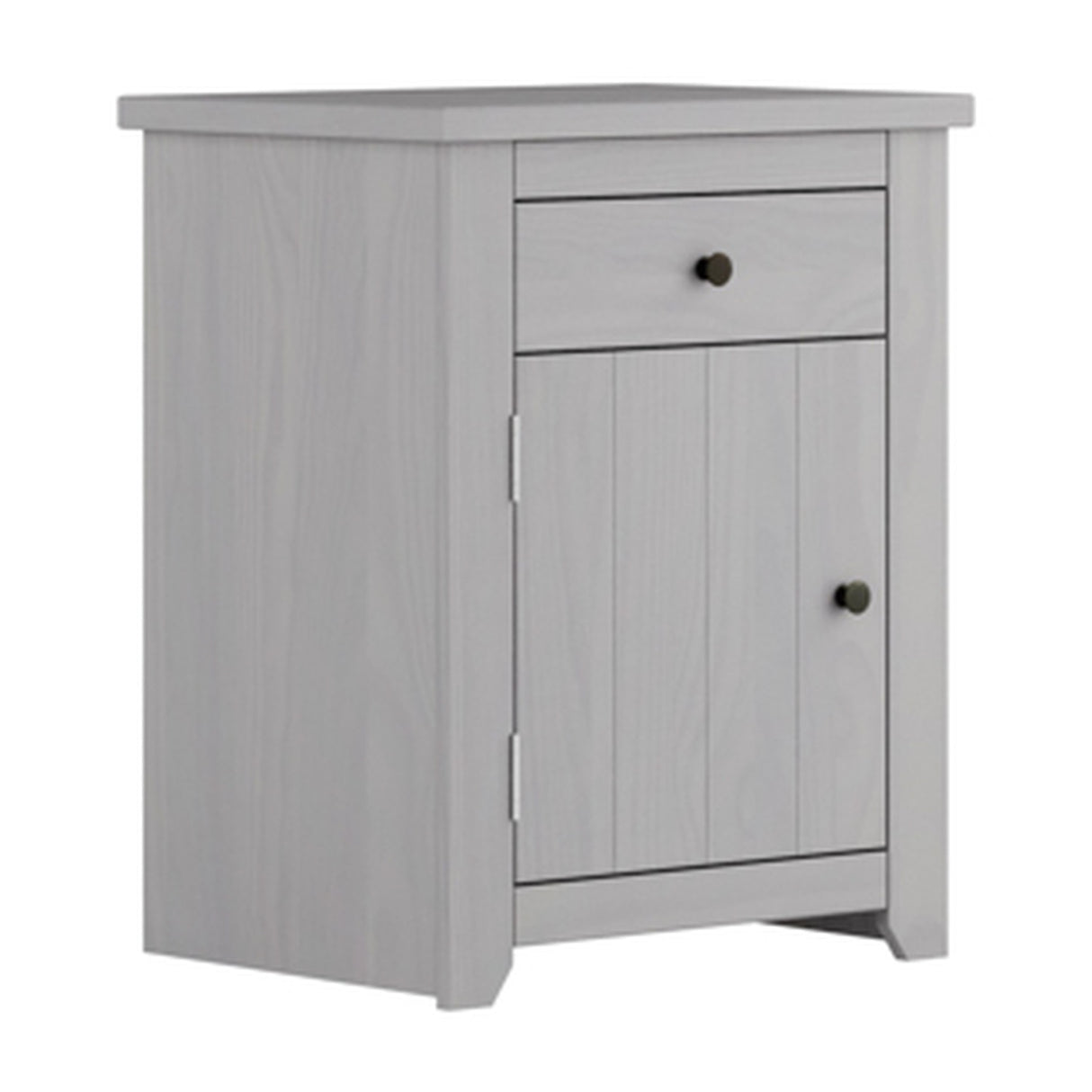 Havana Bedside Table - Grey with Pewter