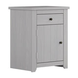 Havana Bedside Table - Grey with Pewter