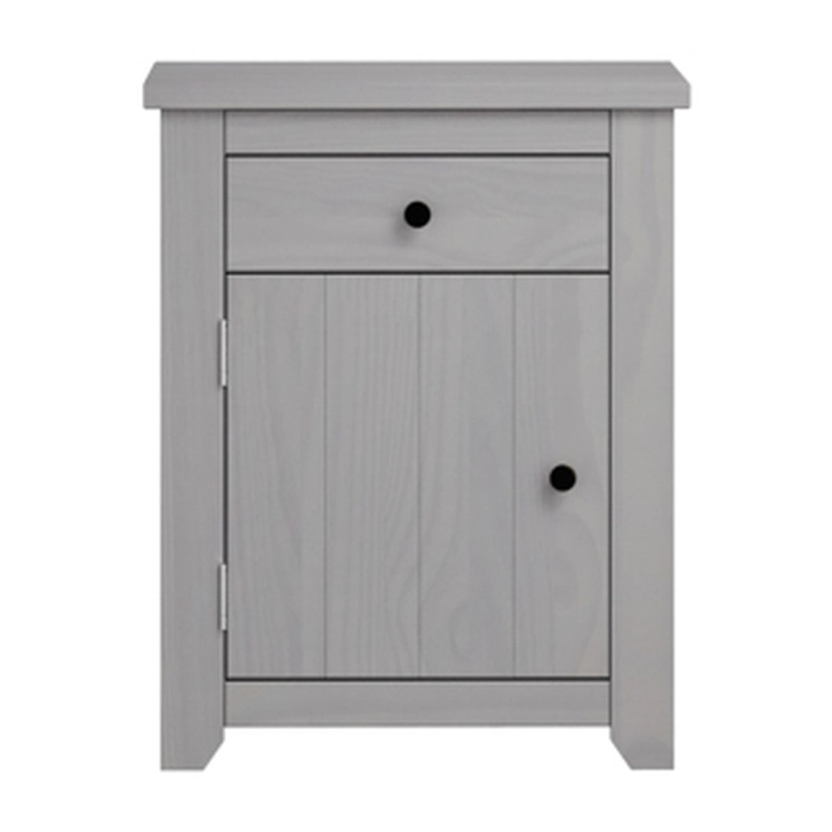 Havana Bedside Table - Grey with Pewter
