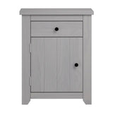 Havana Bedside Table - Grey with Pewter