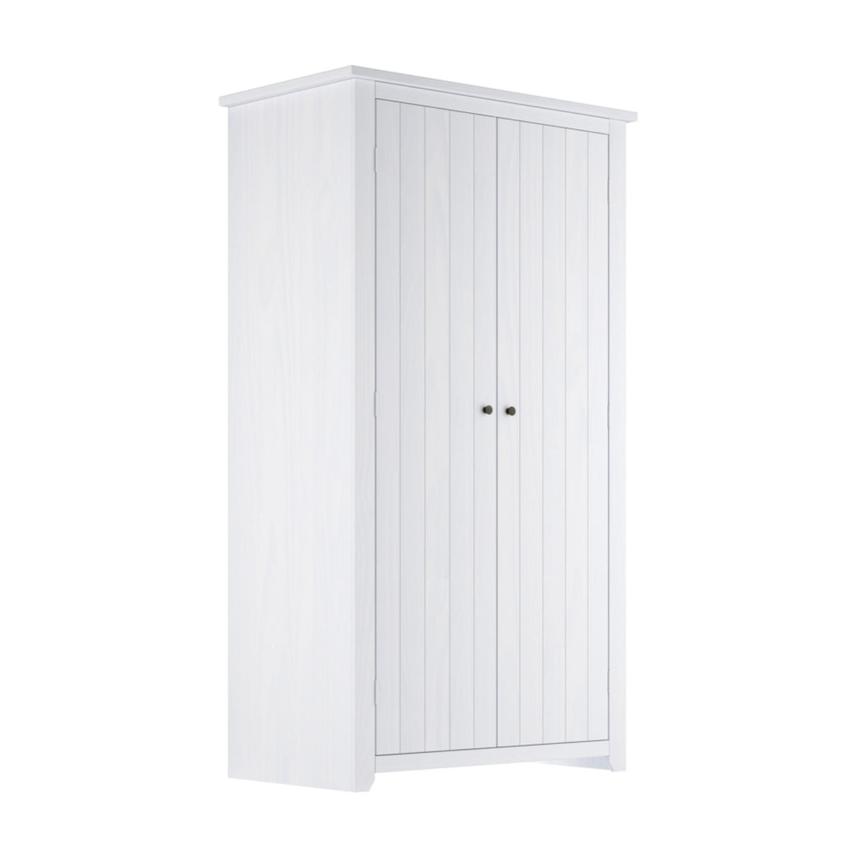 Havana 2 Door Wardrobe - White with Pewter