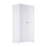 Havana 2 Door Wardrobe - White with Pewter