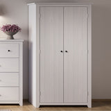 Havana 2 Door Wardrobe - White with Pewter