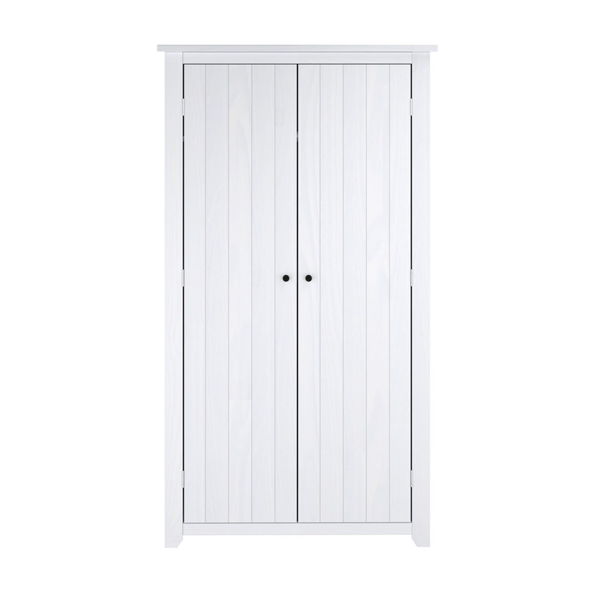 Havana 2 Door Wardrobe - White with Pewter