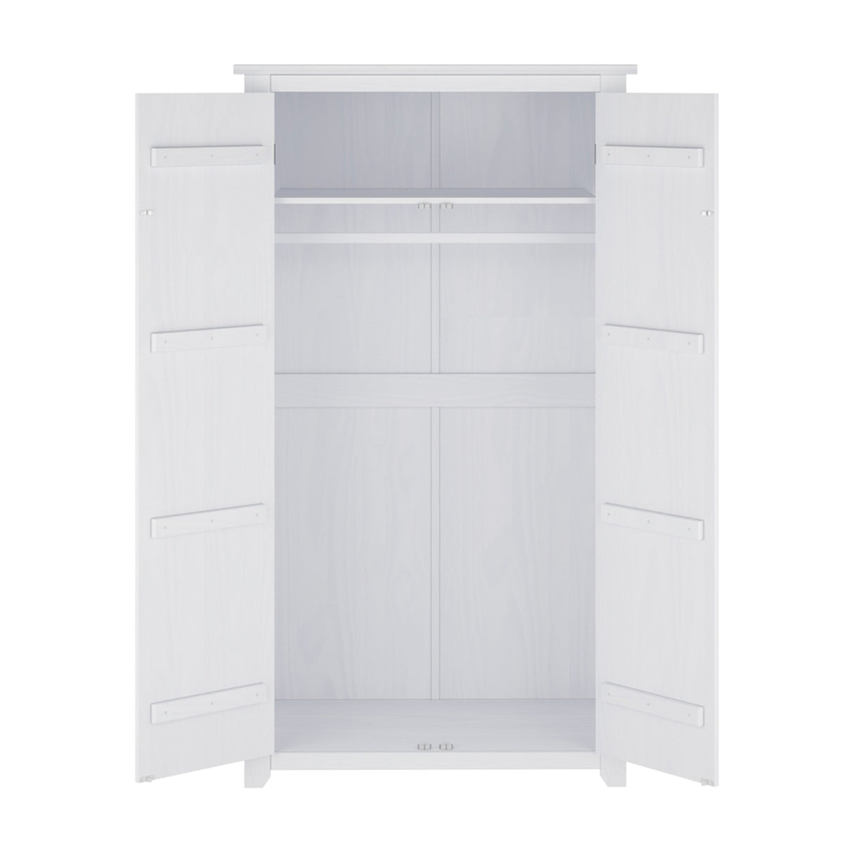 Havana 2 Door Wardrobe - White with Pewter