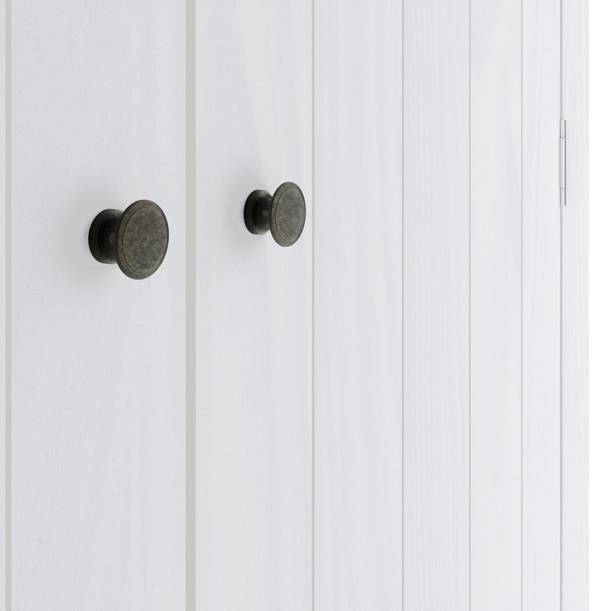 Havana 2 Door Wardrobe - White with Pewter