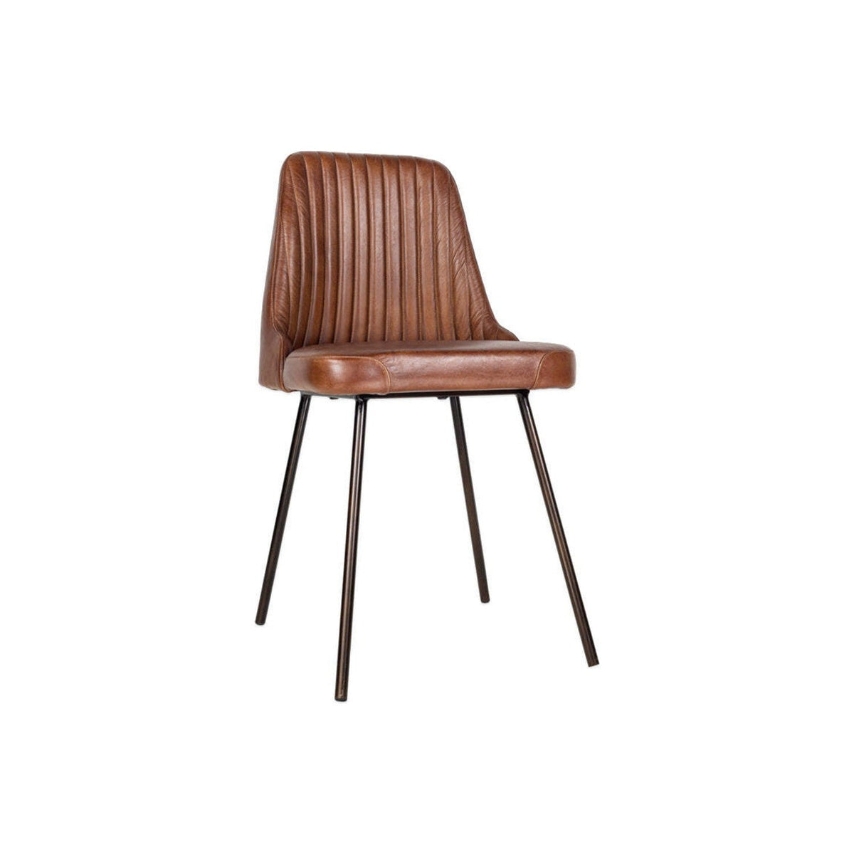 Harsha Leather Dining Chair - Chocolate Brown
