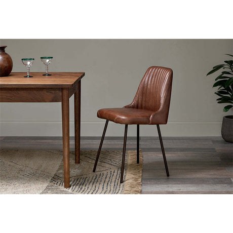 Harsha Leather Dining Chair - Chocolate Brown