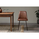 Harsha Leather Dining Chair - Chocolate Brown