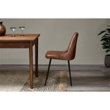Harsha Leather Dining Chair - Chocolate Brown