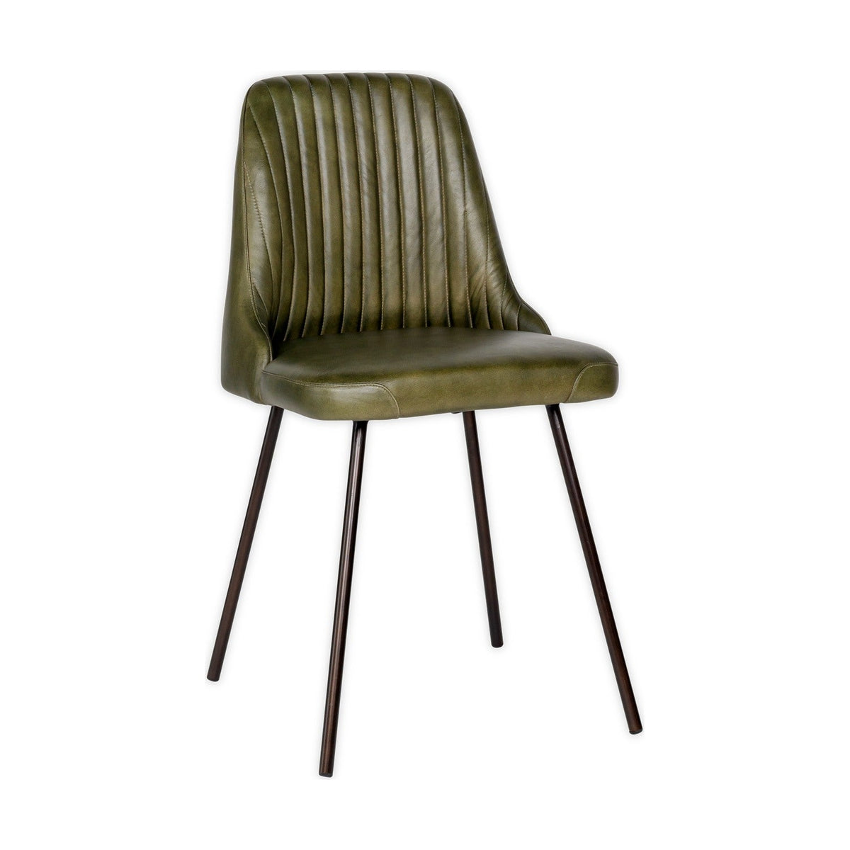 Harsha Leather Dining Chair - Rich Green