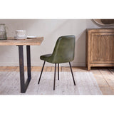 Harsha Leather Dining Chair - Rich Green