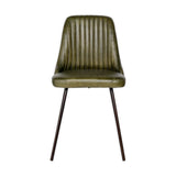 Harsha Leather Dining Chair - Rich Green