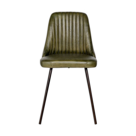 Harsha Leather Dining Chair - Rich Green