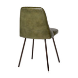 Harsha Leather Dining Chair - Rich Green