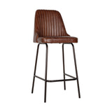 Harsha Leather Counter Stool - Chocolate Brown