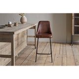 Harsha Leather Counter Stool - Chocolate Brown