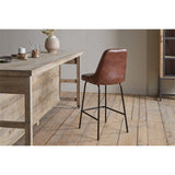 Harsha Leather Counter Stool - Chocolate Brown