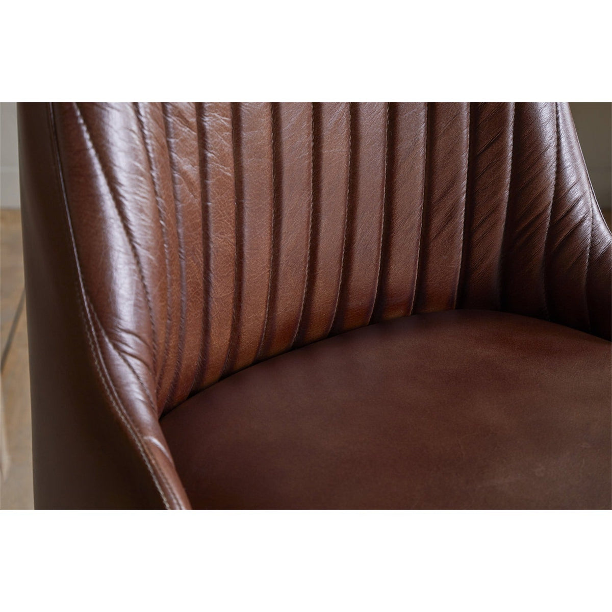 Harsha Leather Counter Stool - Chocolate Brown
