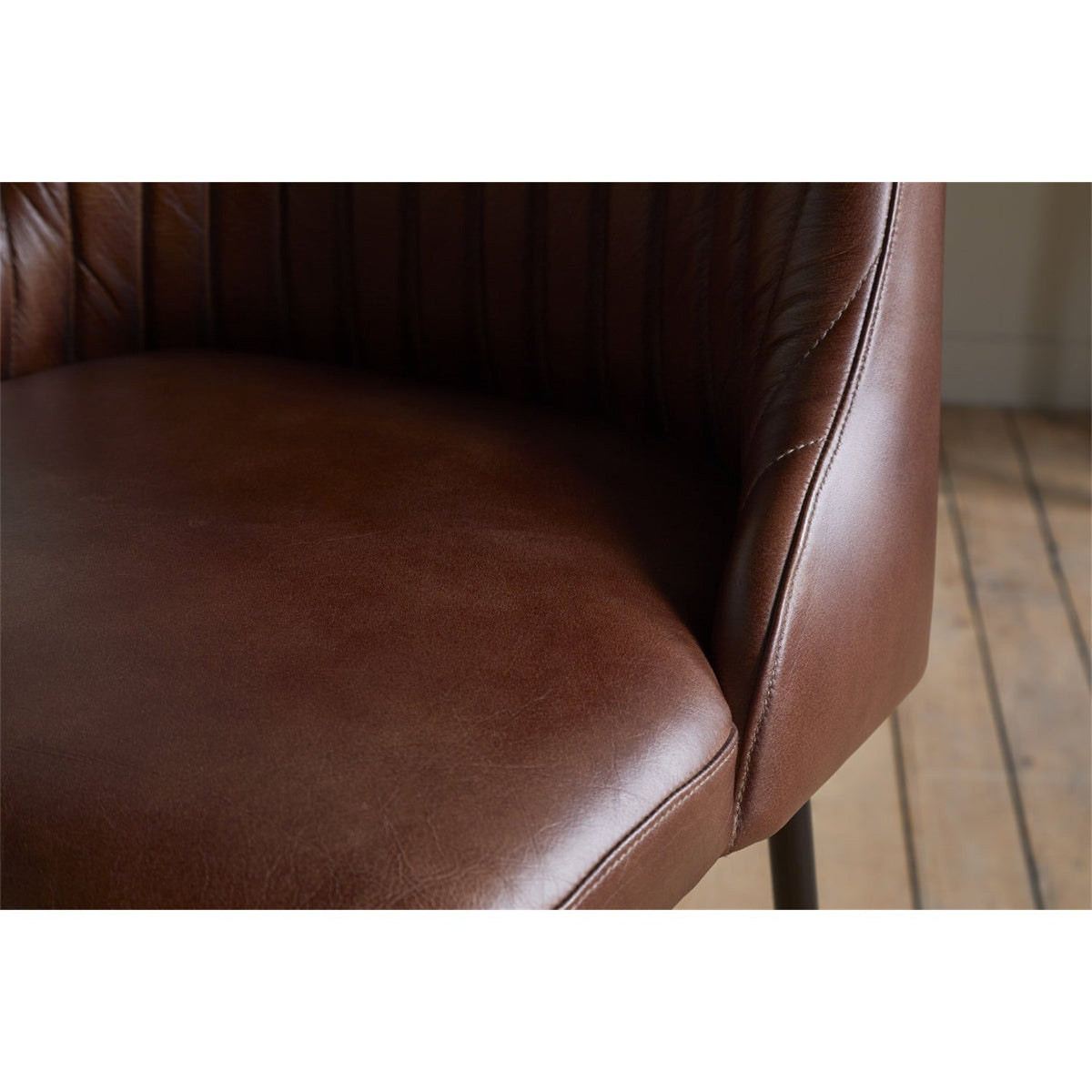 Harsha Leather Counter Stool - Chocolate Brown