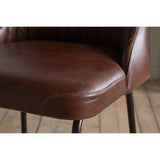 Harsha Leather Counter Stool - Chocolate Brown
