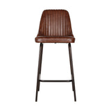 Harsha Leather Counter Stool - Chocolate Brown