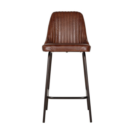 Harsha Leather Counter Stool - Chocolate Brown