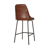 Harsha Leather Counter Stool - Chocolate Brown