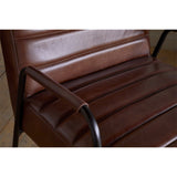 Hadithi Ribbed Leather Armchair - Chocolate Brown