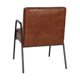 Hadithi Ribbed Leather Armchair - Chocolate Brown