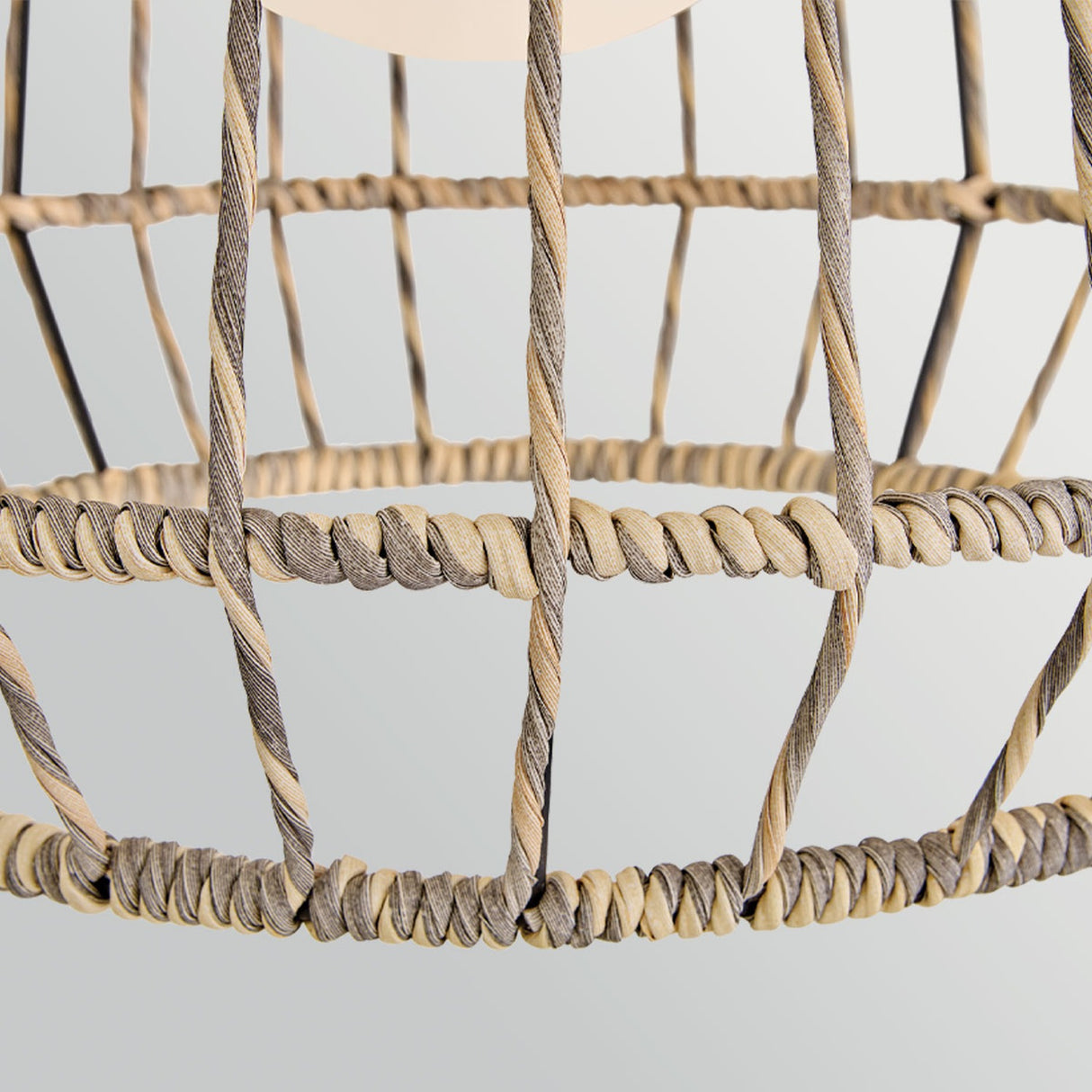 Arlen 1 Light Large Outdoor Pendant Light - Black & Rattan