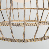 Arlen 1 Light Large Outdoor Pendant Light - Black & Rattan