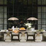 Arlen 1 Light X-Large Outdoor Pendant Light - Black & Rattan