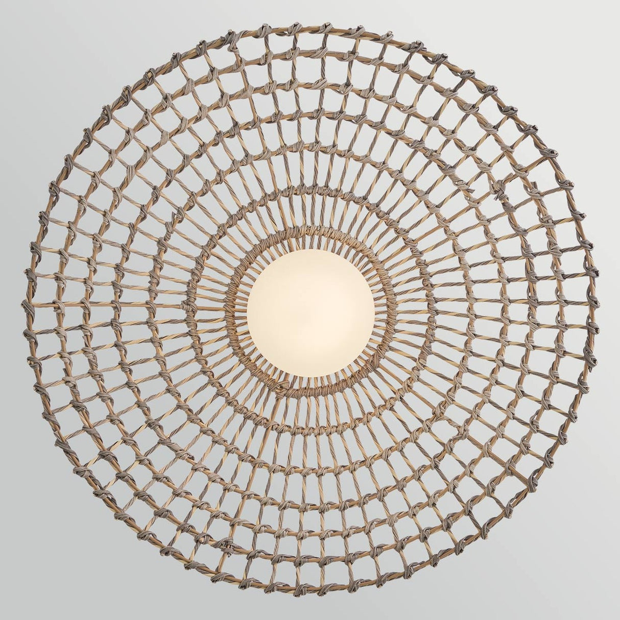 Arlen 1 Light X-Large Outdoor Pendant Light - Black & Rattan