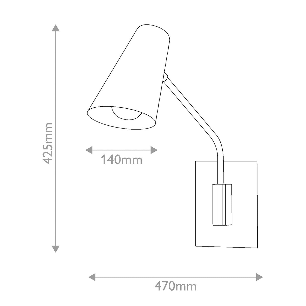 Bray 1 Light Wall Light - Lacquered Brass