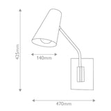 Bray 1 Light Wall Light - Lacquered Brass
