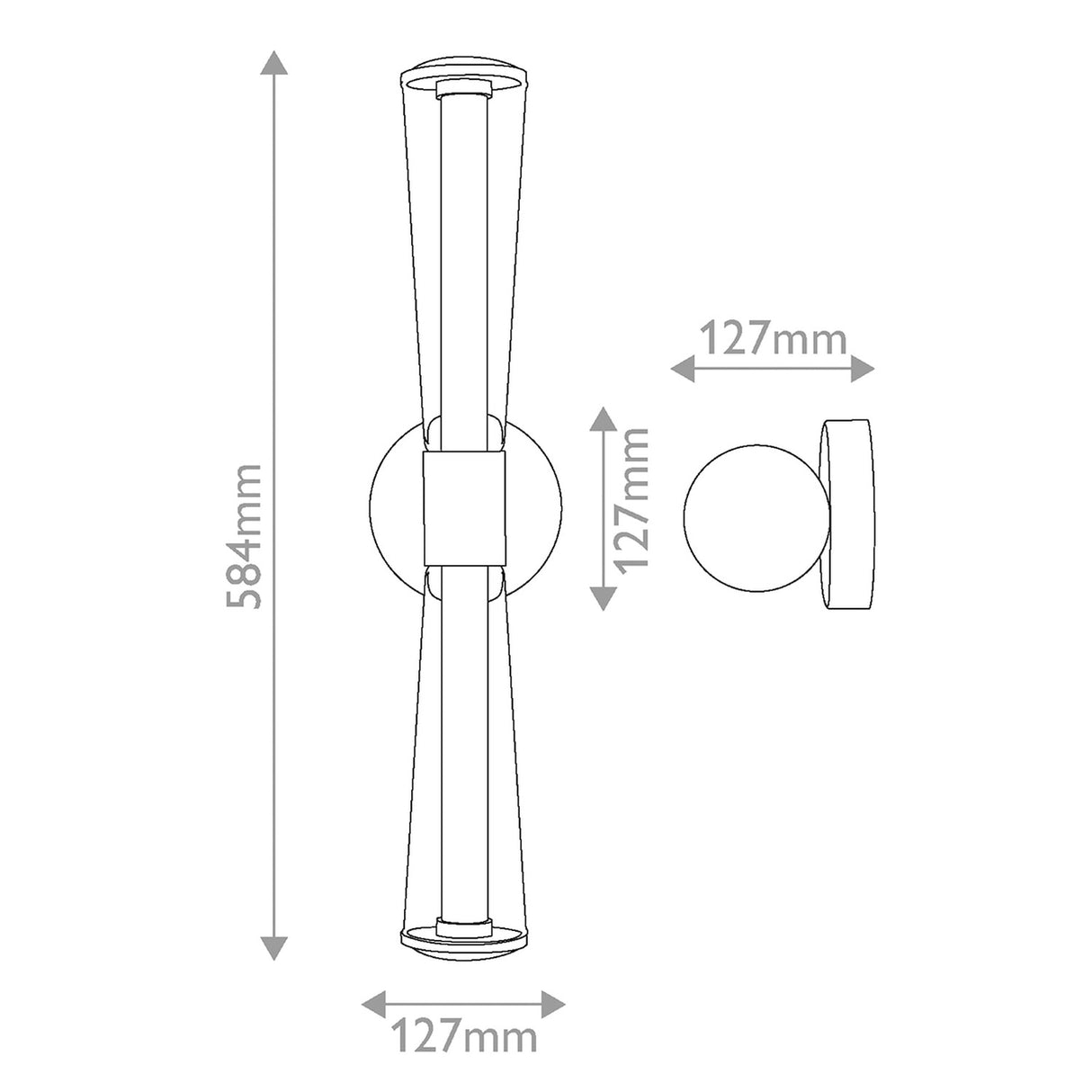 Elin 1 Light Wall Light - Lacquered Brass